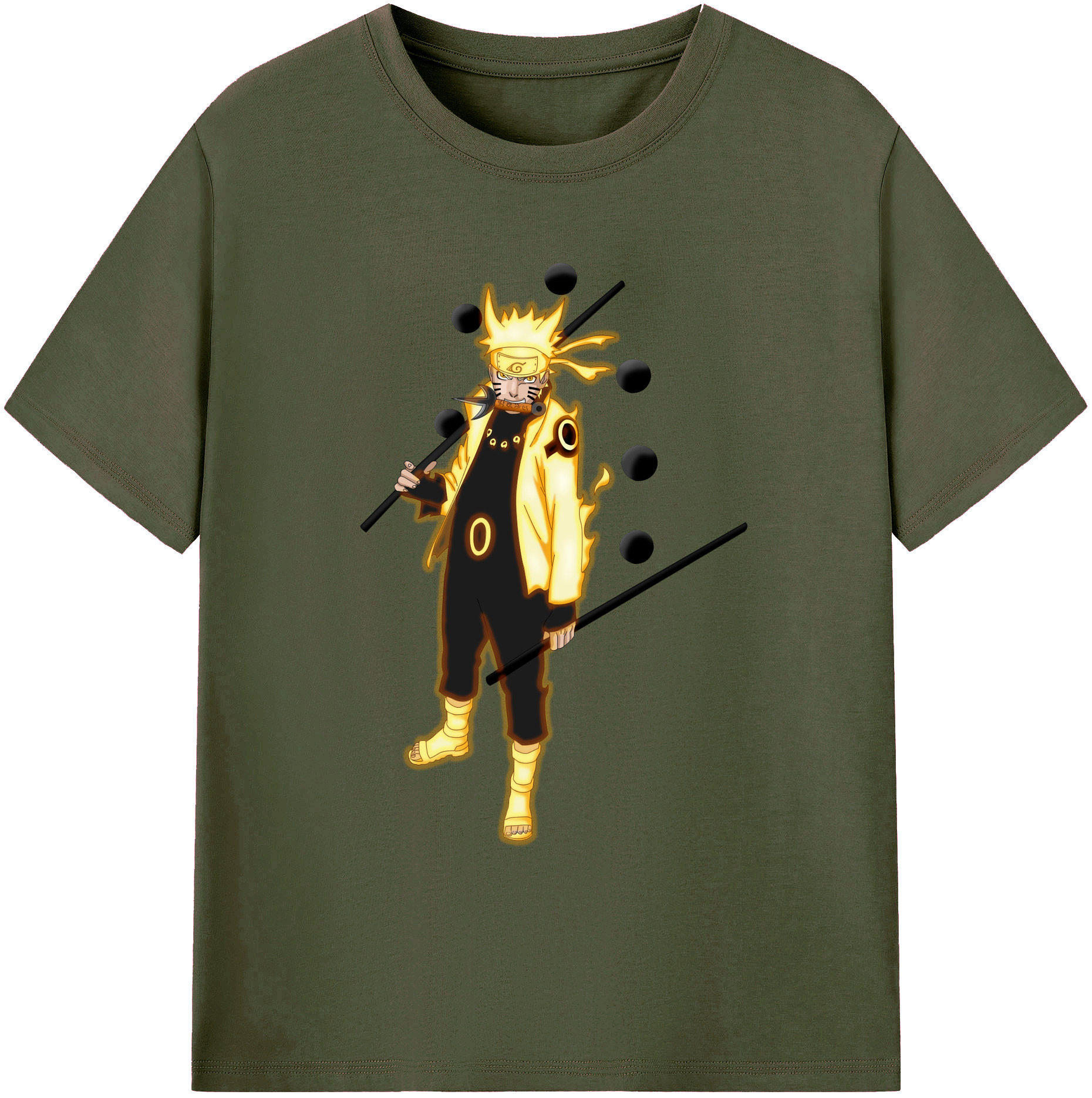 （画像用） NARUTO -ナルト- うずまき ナルト Uzumaki Naruto 綿100％ メンズ半袖Tシャツ｜肌触りやわらか＆通気性